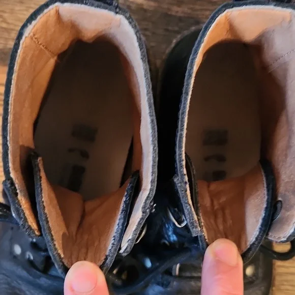 Black Leather Lace-Up Boots - Picture 9 of 9